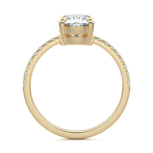 Calla - Oval Yellow Gold Engagement Ring Side View | Nura Lab