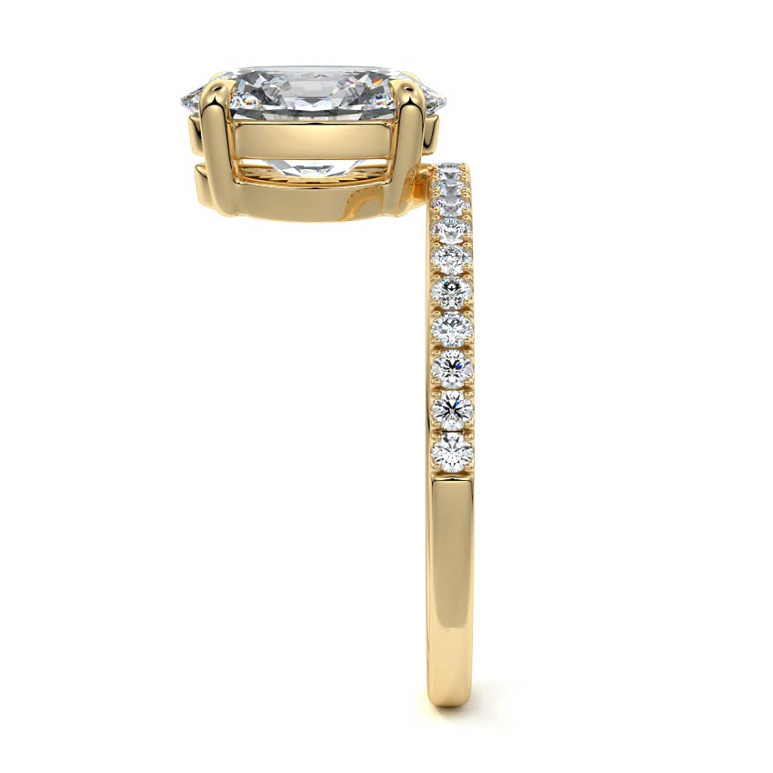 Calla - Oval Yellow Gold Engagement Ring Profile View | Nura Lab
