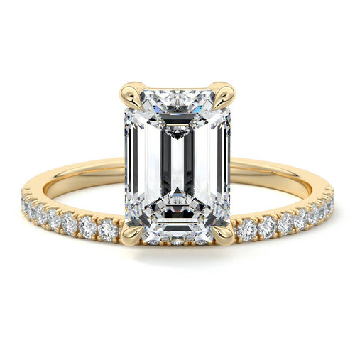 Calla - Emerald Cut Yellow Gold Lab Grown Diamond Engagement Ring | Nura Lab