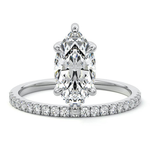 Calla - Marquise White Gold Lab Grown Diamond Engagement Ring | Nura Lab