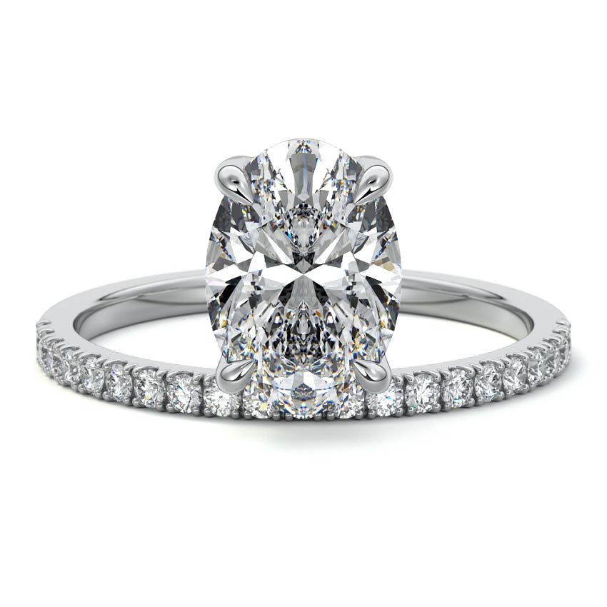 Calla - Oval White Gold Lab Grown Diamond Engagement Ring | Nura Lab