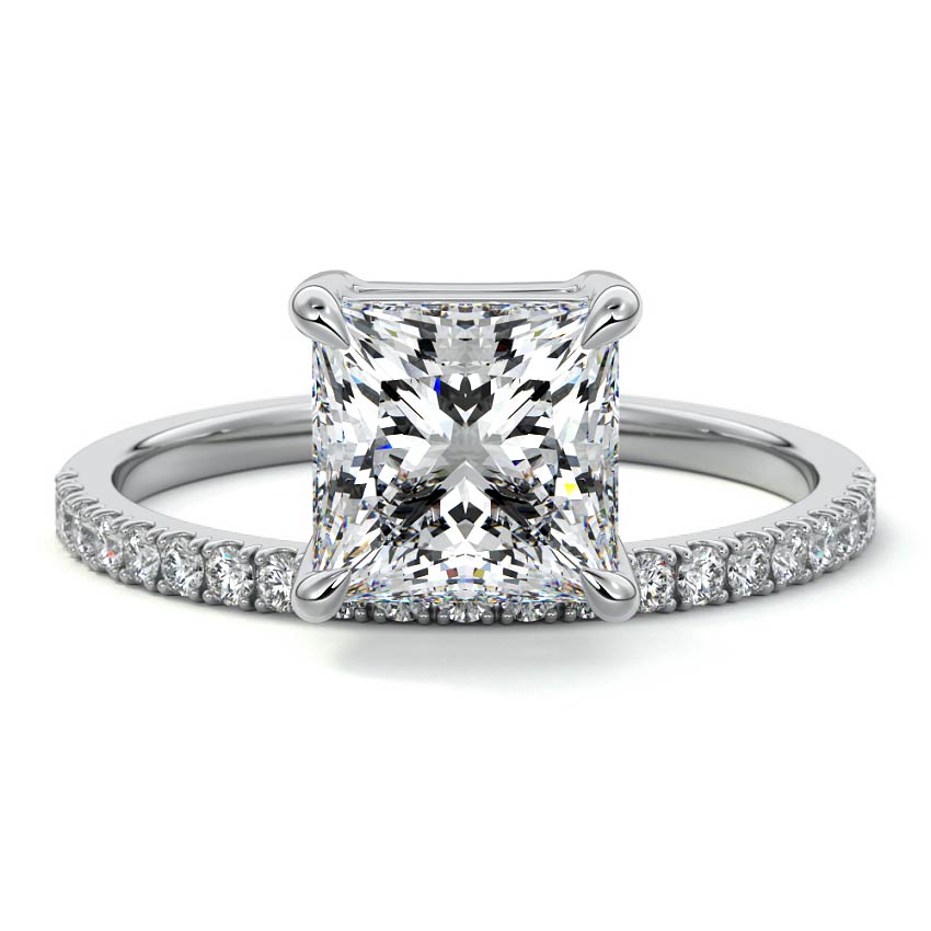 Calla - Princess White Gold Lab Grown Diamond Engagement Ring | Nura Lab