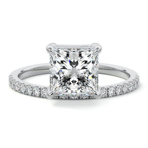 Calla - Princess White Gold Lab Grown Diamond Engagement Ring | Nura Lab