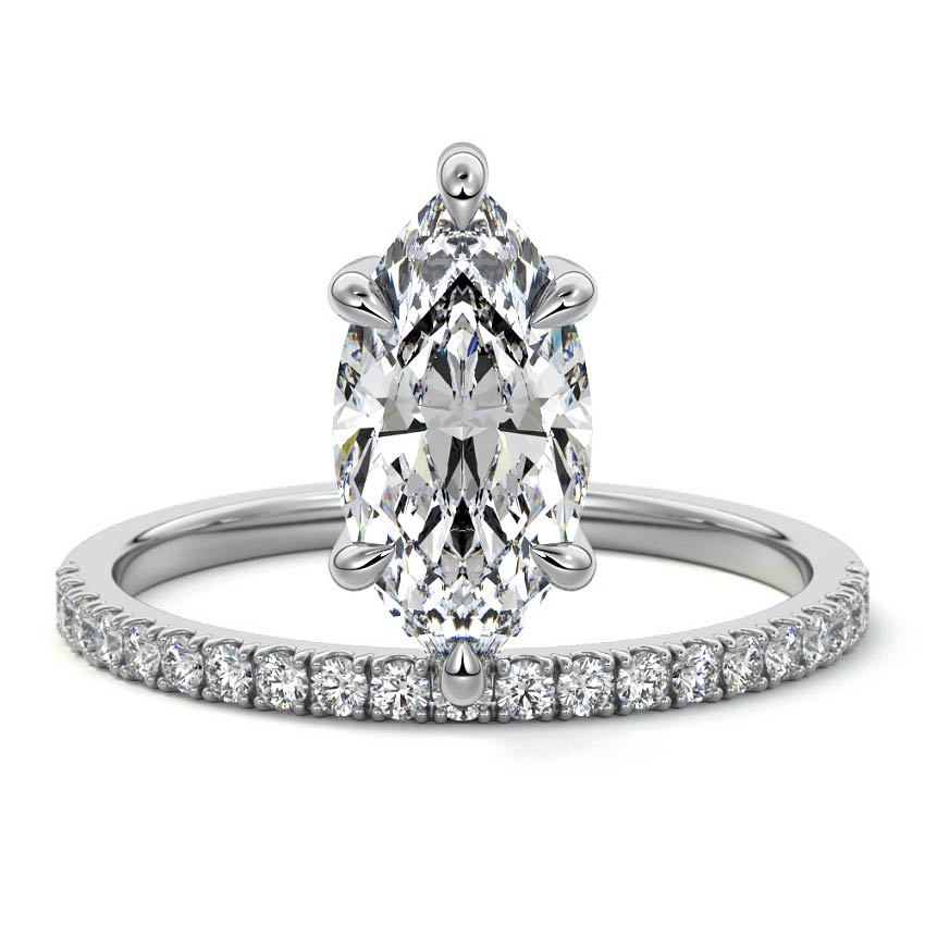 Calla - Marquise Platinum Lab Grown Diamond Engagement Ring | Nura Lab