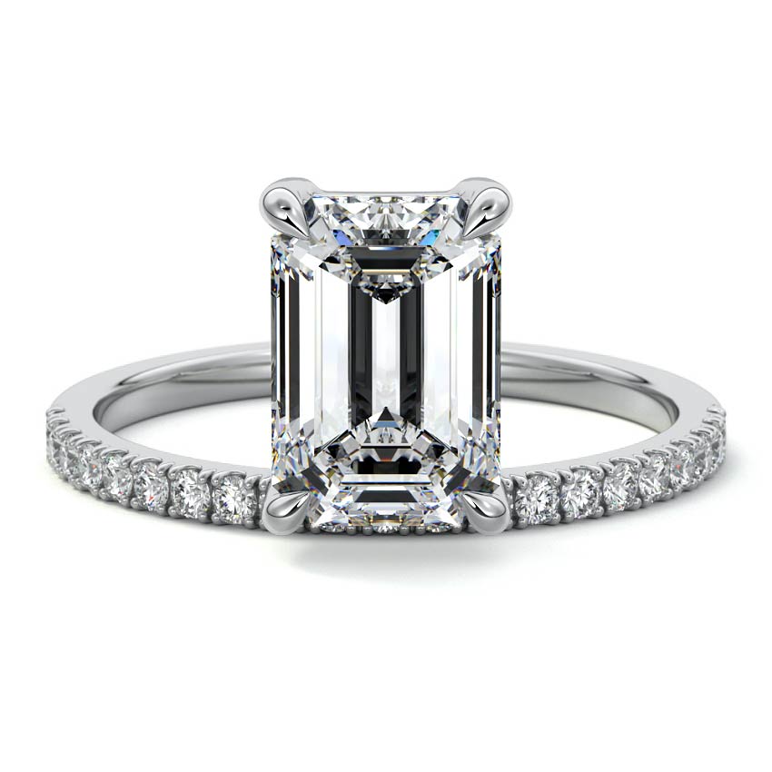 Calla - Emerald Cut Platinum Lab Grown Diamond Engagement Ring | Nura Lab