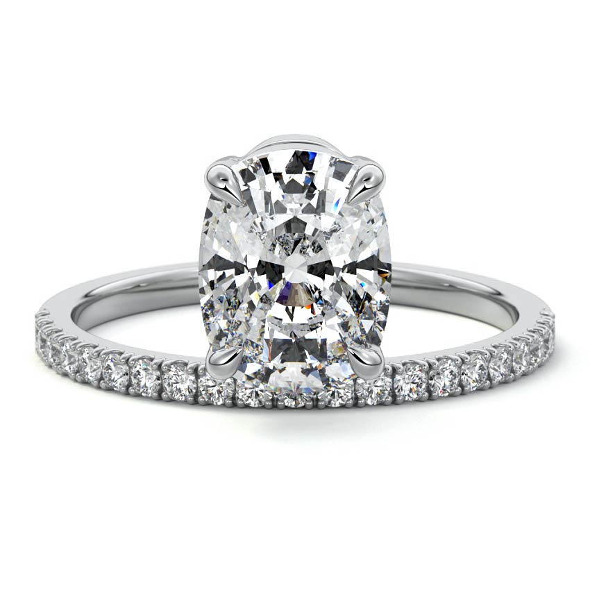 Calla - Cushion Platinum Lab Grown Diamond Engagement Ring | Nura Lab