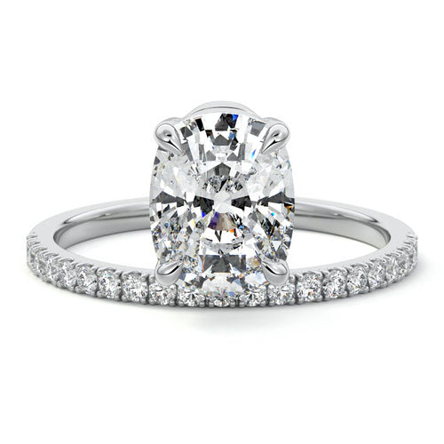 Calla - Cushion Platinum Lab Grown Diamond Engagement Ring | Nura Lab