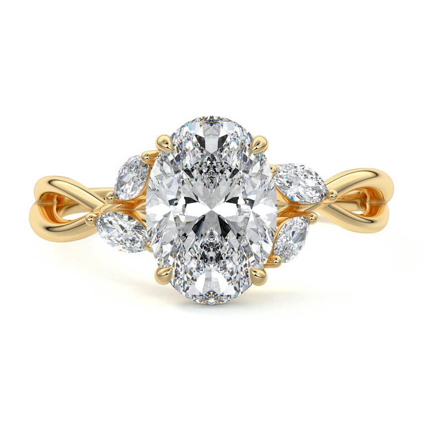 Cassia - Oval Yellow Gold Lab Grown Diamond Engagement Ring | Nura Lab