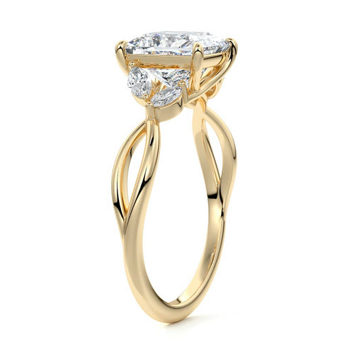 Cassia - Marquise Yellow Gold Lab Grown Diamond Engagement Ring | Nura Lab
