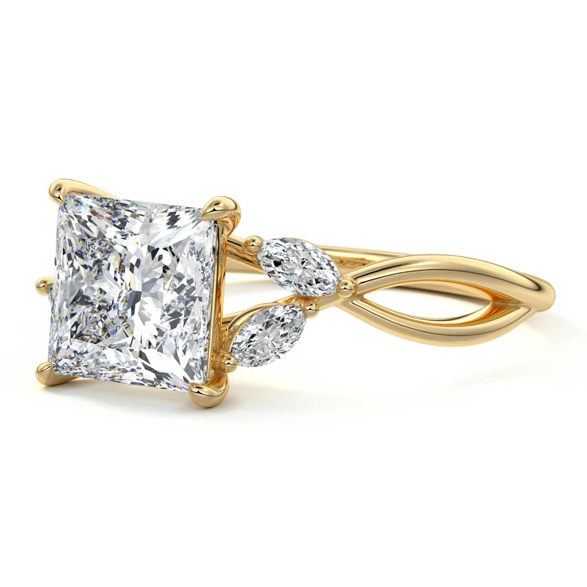 Cassia - Marquise Yellow Gold Lab Grown Diamond Engagement Ring | Nura Lab