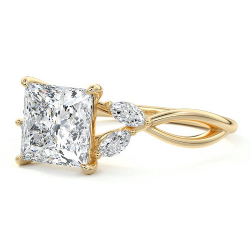 Cassia - Marquise Yellow Gold Lab Grown Diamond Engagement Ring | Nura Lab