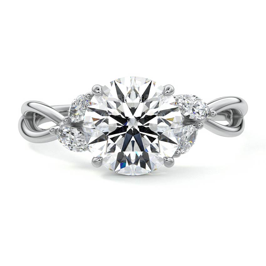 Cassia - Round White Gold Lab Grown Diamond Engagement Ring | Nura Lab