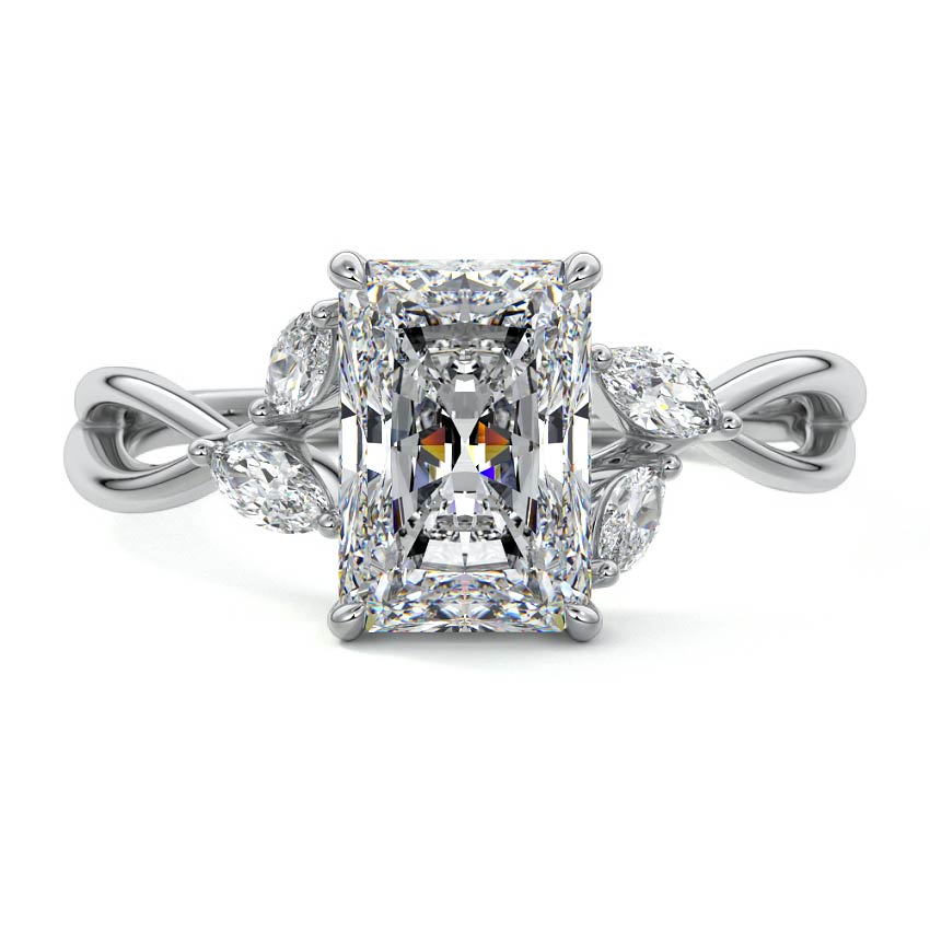 Cassia - Radiant White Gold Lab Grown Diamond Engagement Ring | Nura Lab