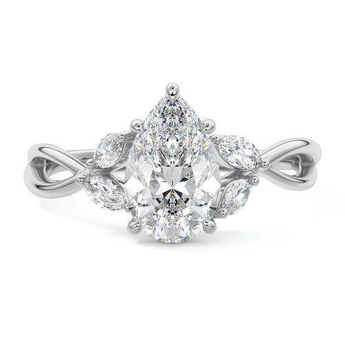Cassia - Pear Platinum Lab Grown Diamond Engagement Ring | Nura Lab