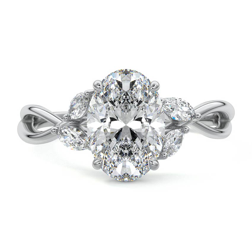 Cassia - Oval Platinum Lab Grown Diamond Engagement Ring | Nura Lab