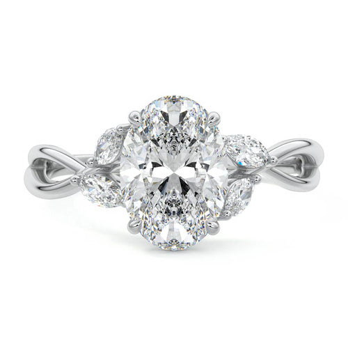 Cassia - Oval Platinum Lab Grown Diamond Engagement Ring | Nura Lab