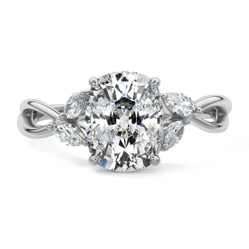 Cassia - Cushion Platinum Lab Grown Diamond Engagement Ring | Nura Lab