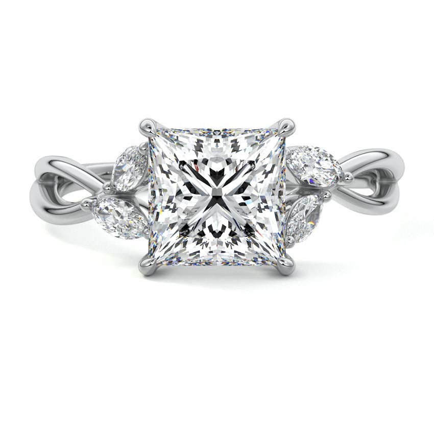 Cassia - Princess Platinum Lab Grown Diamond Engagement Ring | Nura Lab
