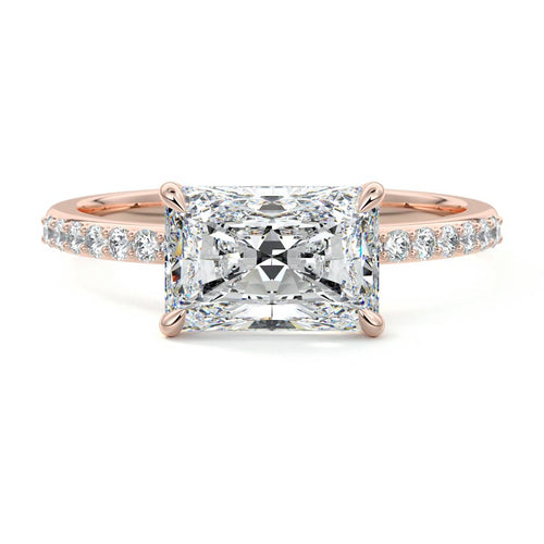 Catrina - Radiant Rose Gold Lab Grown Diamond Engagement Ring | Nura Lab