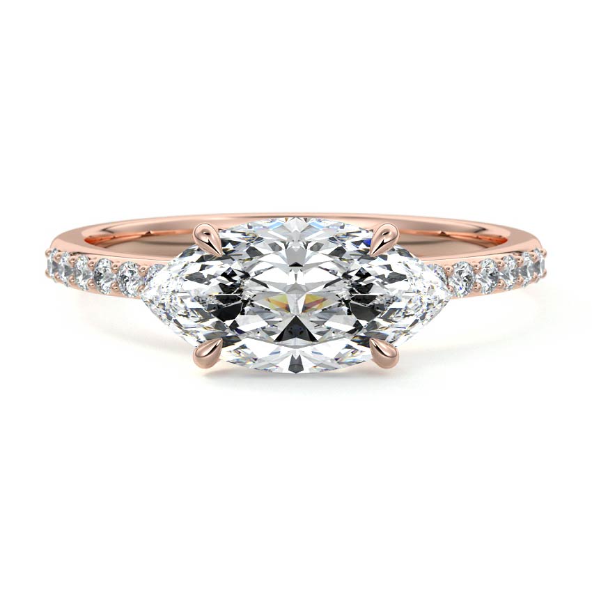 Catrina - Marquise Rose Gold Lab Grown Diamond Engagement Ring | Nura Lab