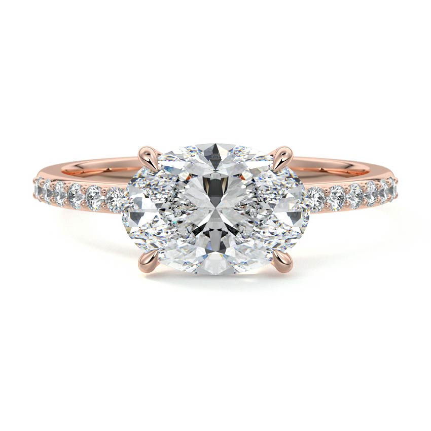 Catrina - Oval Rose Gold Lab Grown Diamond Engagement Ring | Nura Lab