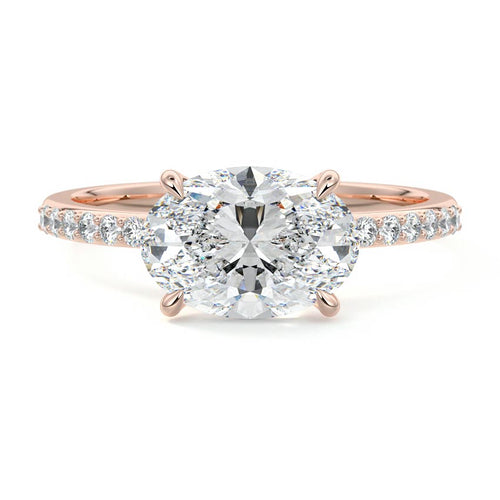 Catrina - Oval Rose Gold Lab Grown Diamond Engagement Ring | Nura Lab