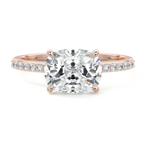 Catrina - Cushion Rose Gold Lab Grown Diamond Engagement Ring | Nura Lab