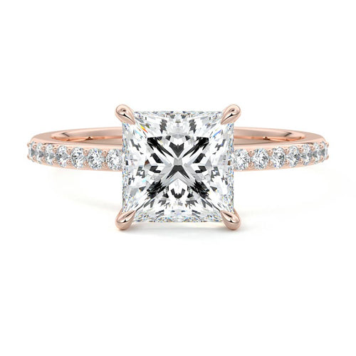 Catrina - Princess Rose Gold Lab Grown Diamond Engagement Ring | Nura Lab