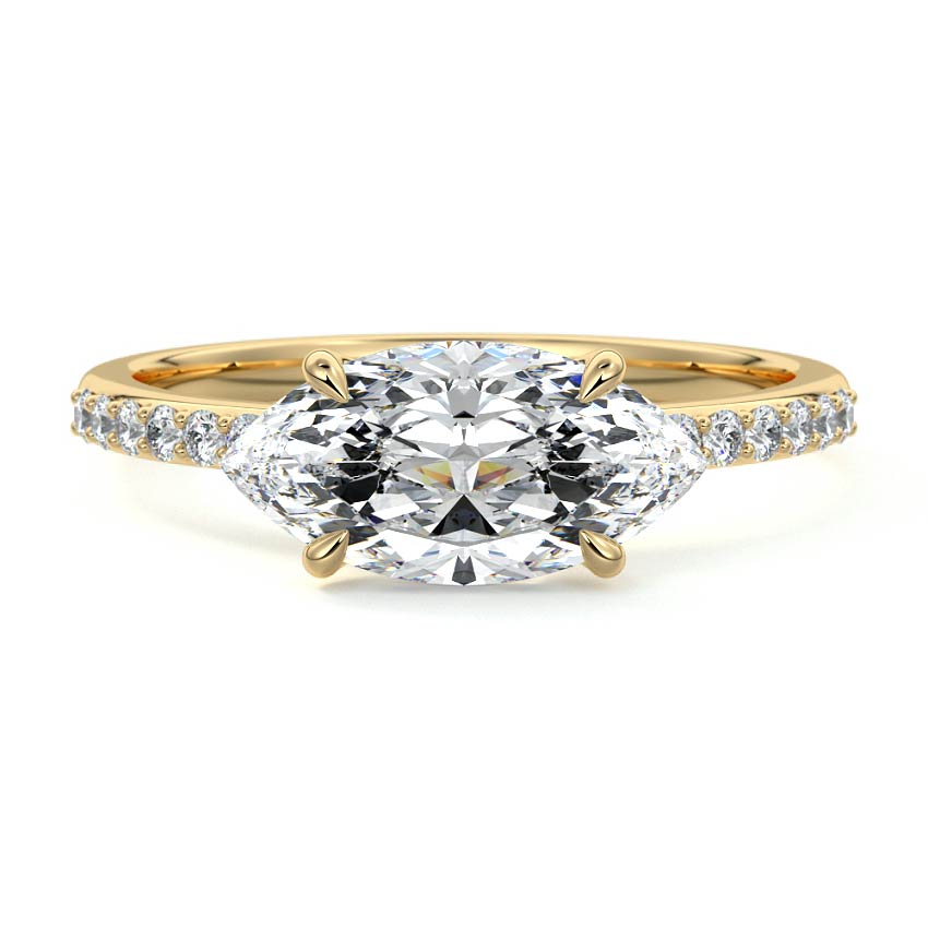 Catrina - Marquise Yellow Gold Lab Grown Diamond Engagement Ring | Nura Lab