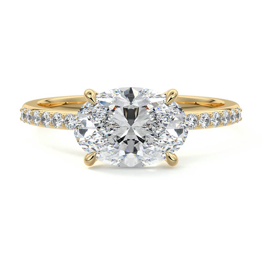Catrina - Oval Yellow Gold Lab Grown Diamond Engagement Ring | Nura Lab