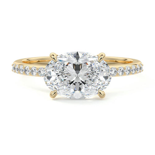 Catrina - Oval Yellow Gold Lab Grown Diamond Engagement Ring | Nura Lab