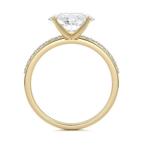 Catrina - Oval Yellow Gold Engagement Ring Angle View | Nura Lab