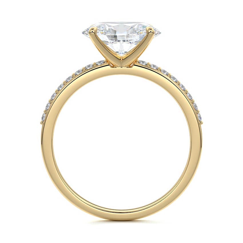 Catrina - Oval Yellow Gold Engagement Ring Side View | Nura Lab