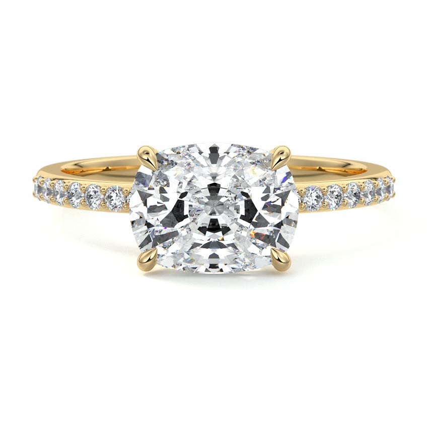 Catrina - Cushion Yellow Gold Lab Grown Diamond Engagement Ring | Nura Lab