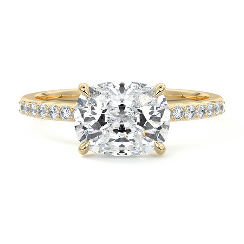 Catrina - Cushion Yellow Gold Lab Grown Diamond Engagement Ring | Nura Lab