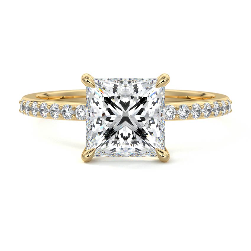 Catrina - Princess Yellow Gold Lab Grown Diamond Engagement Ring | Nura Lab