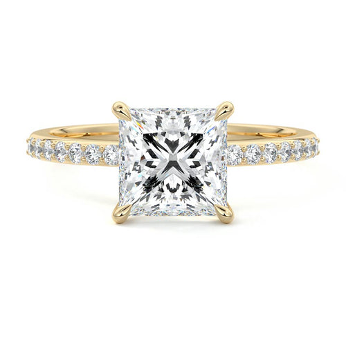 Catrina - Princess Yellow Gold Lab Grown Diamond Engagement Ring | Nura Lab