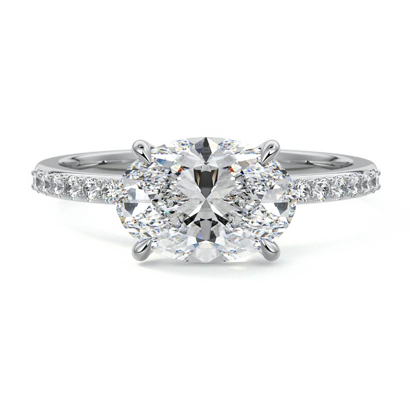 Catrina - Oval White Gold Lab Grown Diamond Engagement Ring | Nura Lab