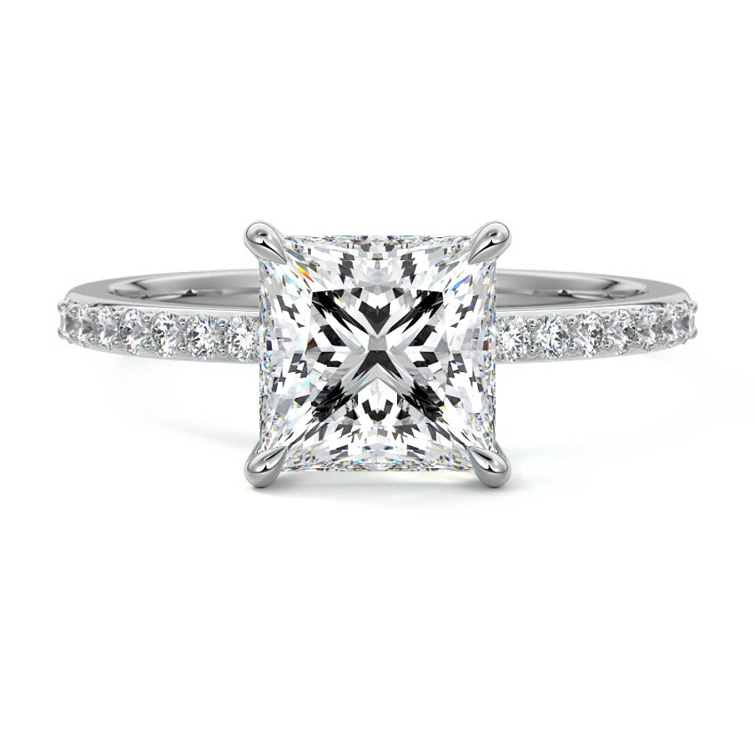 Catrina - Princess White Gold Lab Grown Diamond Engagement Ring | Nura Lab
