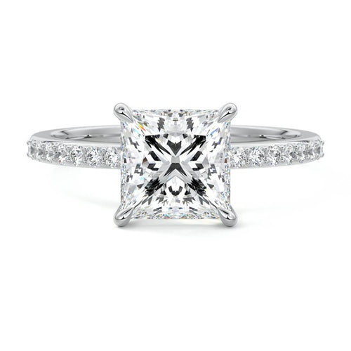 Catrina - Princess White Gold Lab Grown Diamond Engagement Ring | Nura Lab