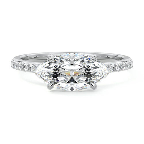 Catrina - Marquise Platinum Lab Grown Diamond Engagement Ring | Nura Lab