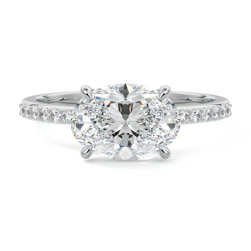 Catrina - Oval Platinum Lab Grown Diamond Engagement Ring | Nura Lab