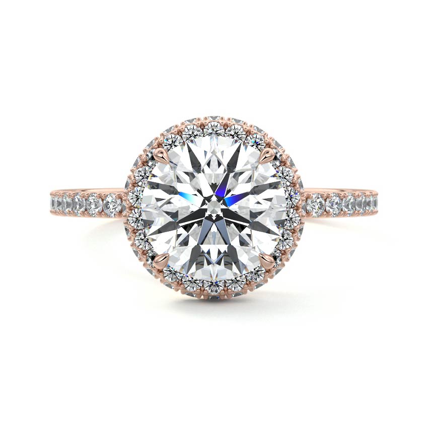 Cleo - Round Rose Gold Lab Grown Diamond Engagement Ring | Nura Lab