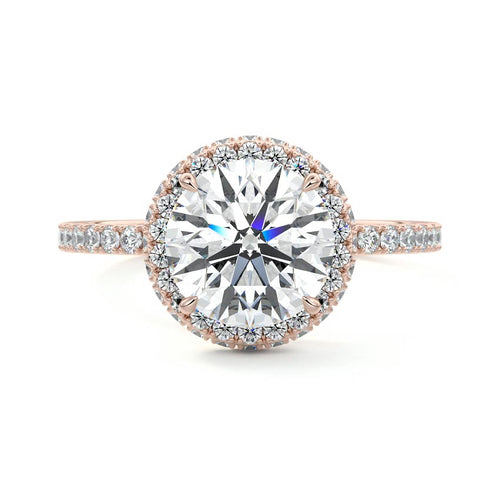 Cleo - Round Rose Gold Lab Grown Diamond Engagement Ring | Nura Lab