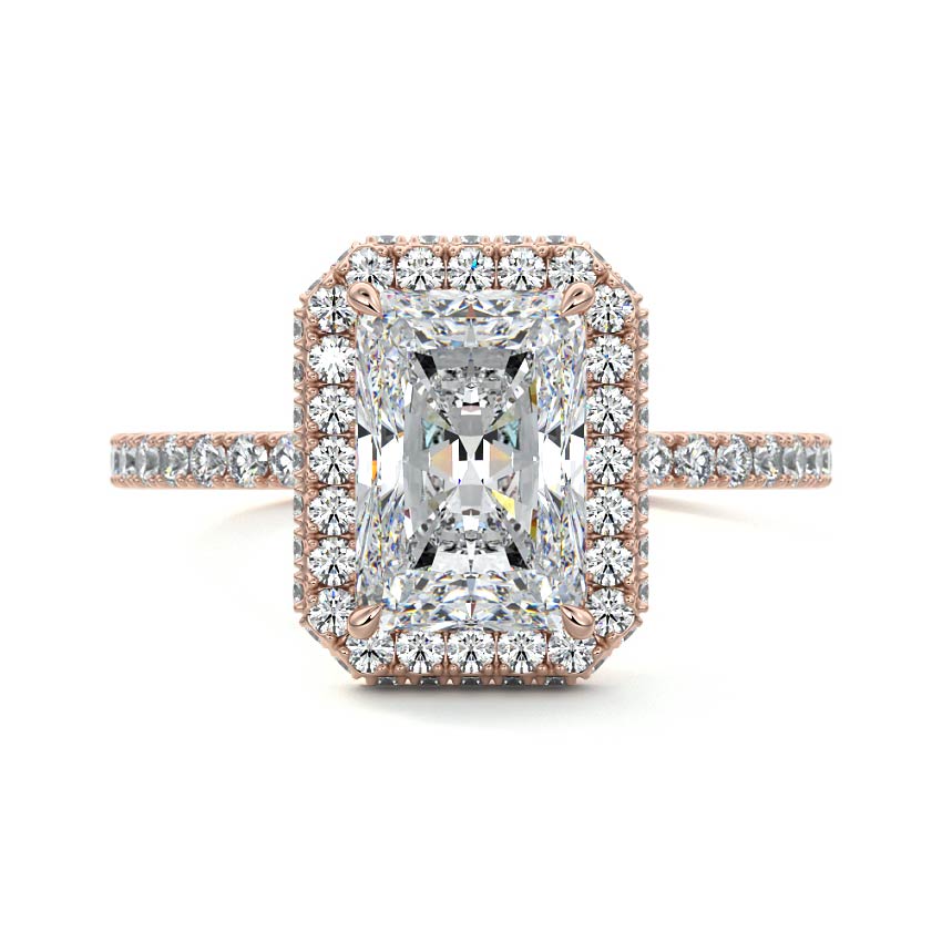 Cleo - Radiant Rose Gold Lab Grown Diamond Engagement Ring | Nura Lab