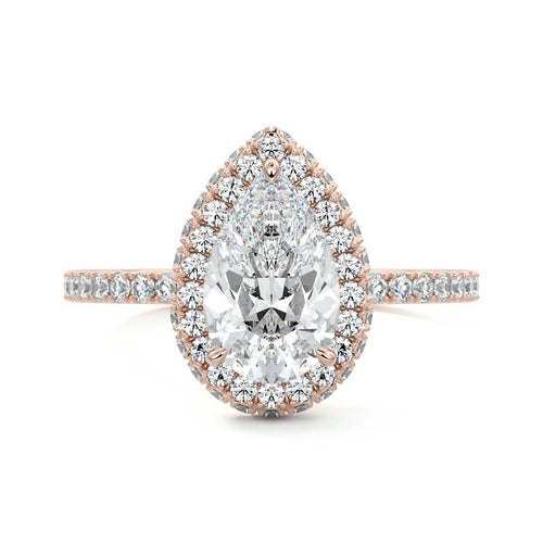 Cleo - Pear Rose Gold Lab Grown Diamond Engagement Ring | Nura Lab