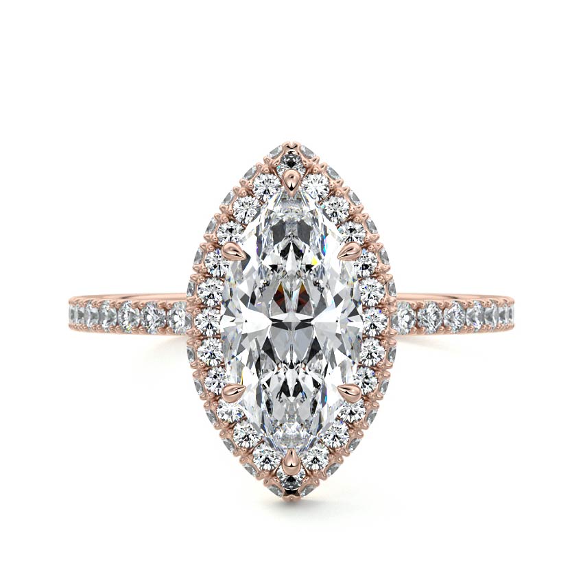 Cleo - Marquise Rose Gold Lab Grown Diamond Engagement Ring | Nura Lab