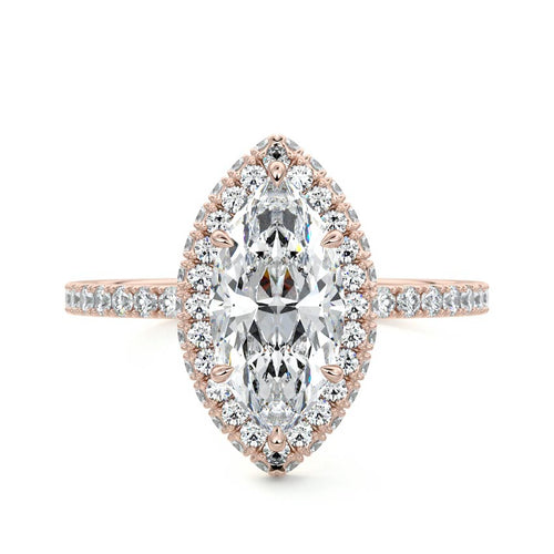 Cleo - Marquise Rose Gold Lab Grown Diamond Engagement Ring | Nura Lab