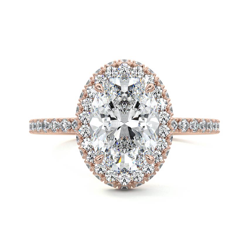 Cleo - Oval Rose Gold Lab Grown Diamond Engagement Ring | Nura Lab