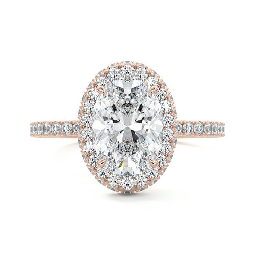Cleo - Oval Rose Gold Lab Grown Diamond Engagement Ring | Nura Lab
